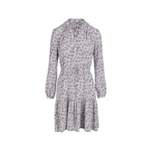 Charlotte Brody Fit & Flare Shirt Dress Womens Small Navy Blue Long Sleeve Silk